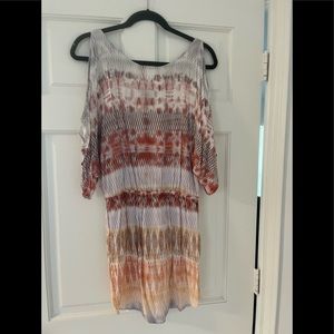 AQUA Cold Shoulder Cotton Mini Dress